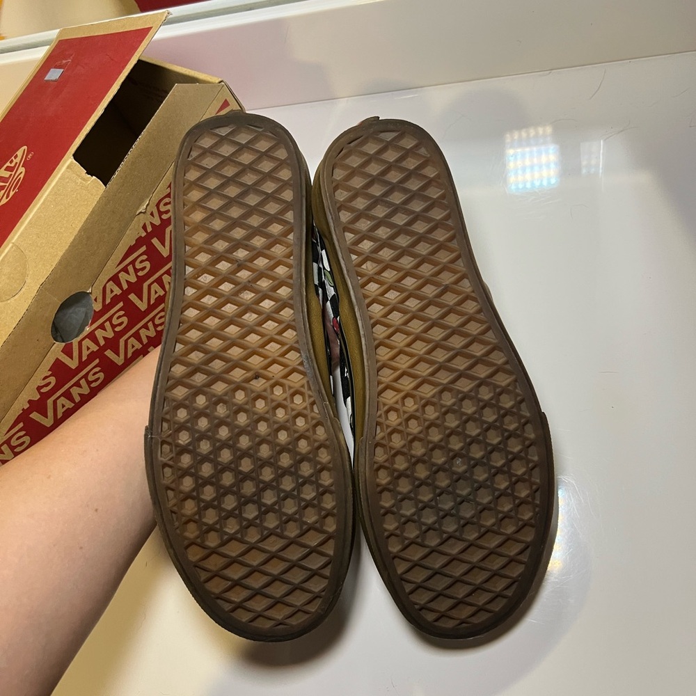 Vans Black and White Cherry Slip-On Sneakers - Picture 6 of 8